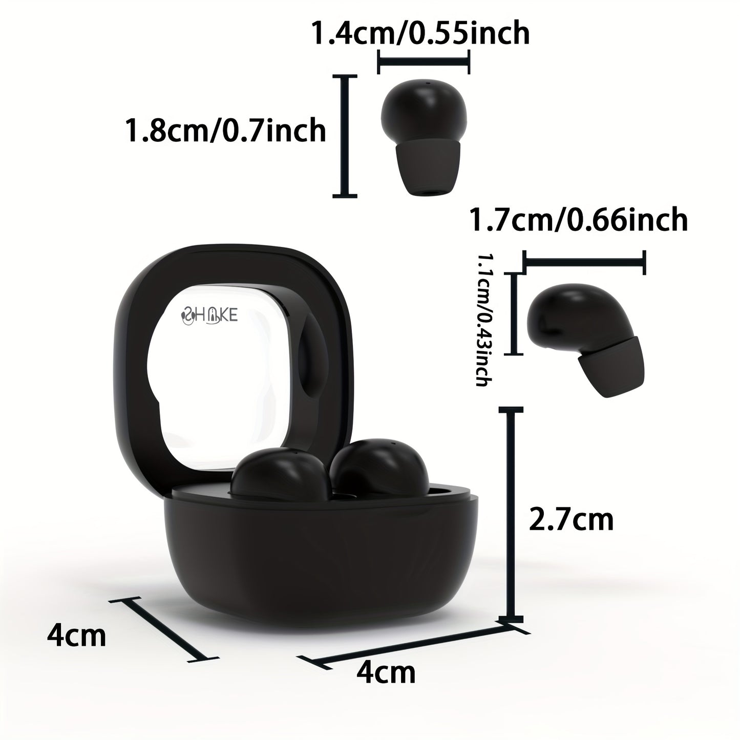 Miniauriculares inalámbricos ultrapequeños: modo de suspensión con dos oídos, estilo intrauditivo TWS, para Android y iPhone, tamaño universal 