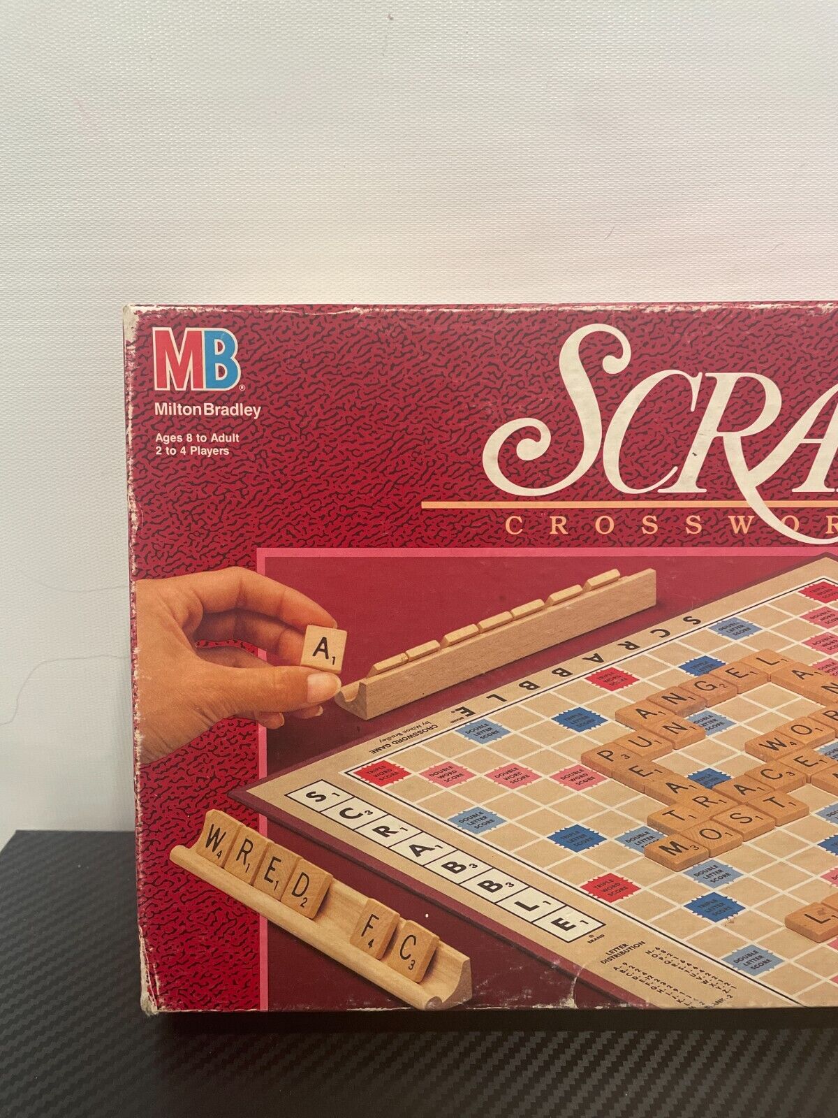 Classic Scrabble Crossword Board Game  by Milton Bradley - Very Good