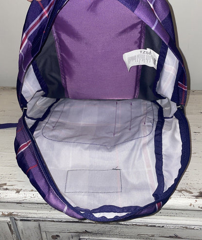 Trans by JanSport Purple Checkered Backpack - Perfect for School or Travel