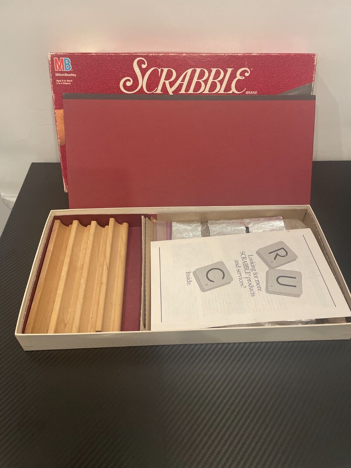 Classic Scrabble Crossword Board Game  by Milton Bradley - Very Good