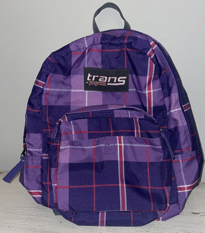 Trans by JanSport Purple Checkered Backpack - Perfect for School or Travel