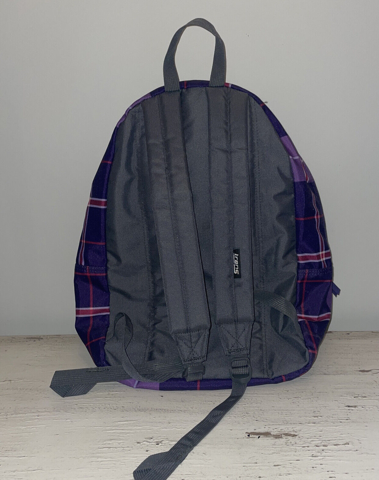 Trans by JanSport Purple Checkered Backpack - Perfect for School or Travel