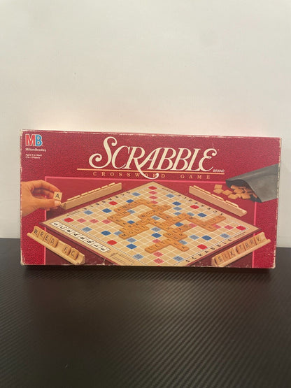 Classic Scrabble Crossword Board Game  by Milton Bradley - Very Good