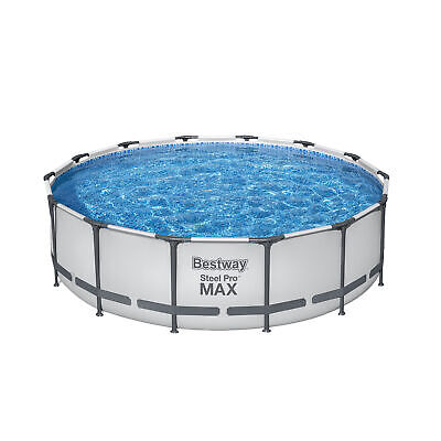 14' x 42" Bestway Steel Pro MAX Above Ground Outdoor Swimming Pool Set Gray