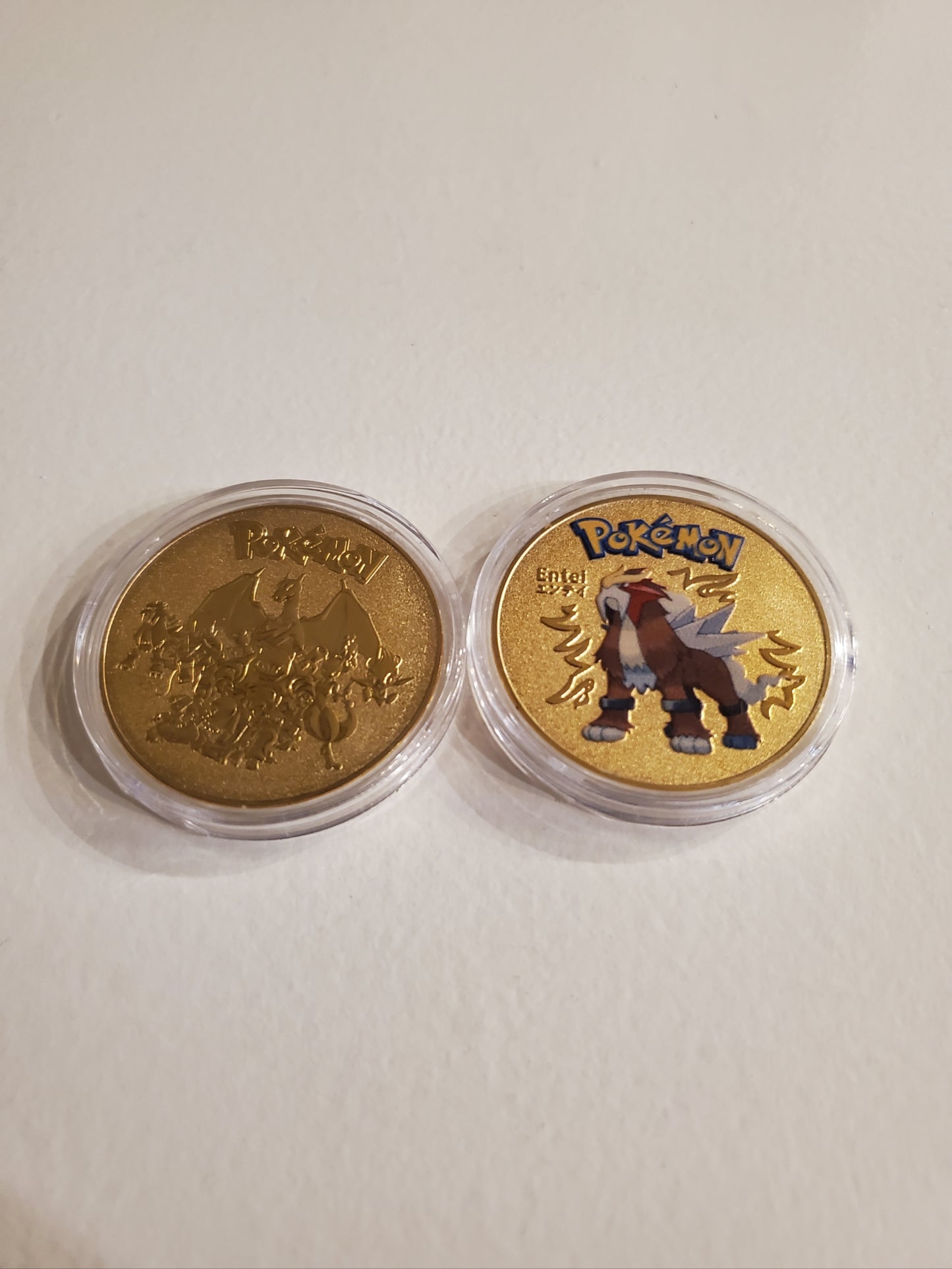 Classic Pokemon Full Metal Gold Coins (heavy), Set of 8 - New w/ protectors