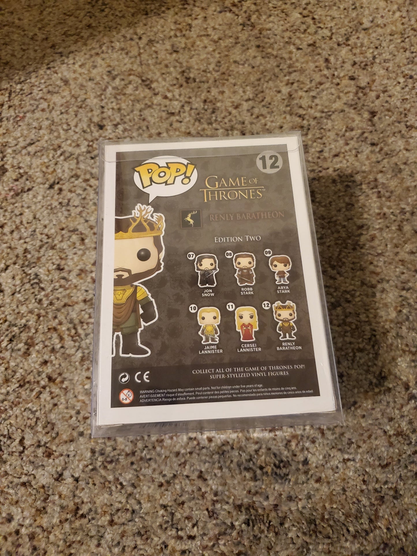 Funko Pop! Game Of Thrones Renly Baratheon Figure #12 New w/ Pop Protector