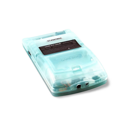 Nintendo Game Boy Color Console Transparent Ice Blue Limited Edition Custom Backlit Enhanced IPS Screen Mod High Resolution