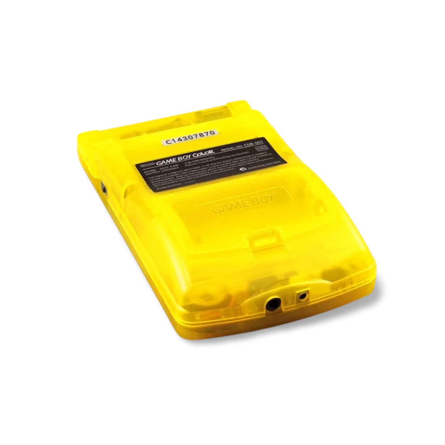 Nintendo Game Boy Color Console Transparent Yellow Limited Edition Custom Backlit Enhanced IPS Screen Mod High Resolution