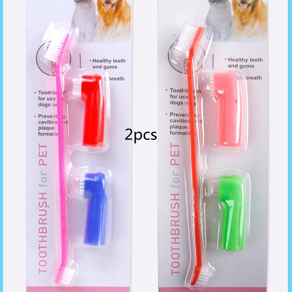 Double Head + Soft Pet Finger Toothbrush
