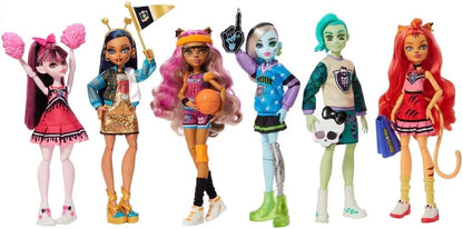 Monster High Ghoul Spirit Toralei, Frankie Stein, Draculaura, Cleo De Nile, Clawdeen Wolf & Deuce Gorgon 10.5-Inch Doll 6-Pack