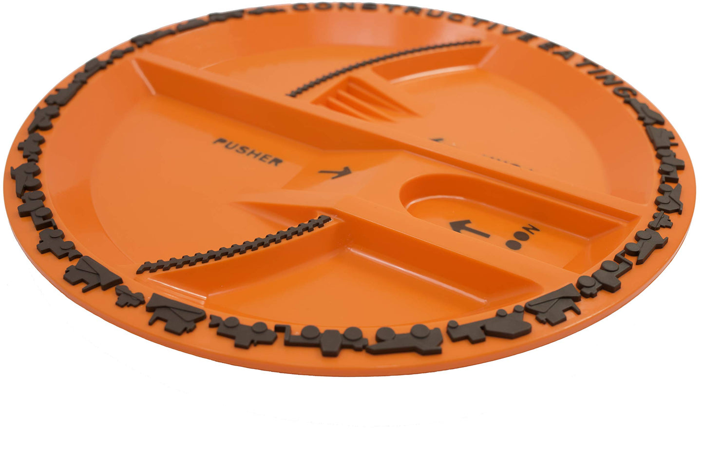 Constructive Eating Made in USA Construction Plate for Toddlers, Infants, Babies and Kids - Made With Materials Tested for Safety