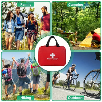 Botiquín de primeros auxilios portátil para aventuras al aire libre: bolsa multiusos para suministros de emergencia (con equipo médico esencial)