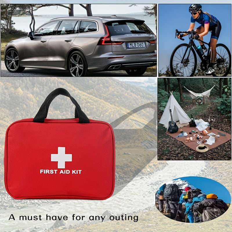 Botiquín de primeros auxilios portátil para aventuras al aire libre: bolsa multiusos para suministros de emergencia (con equipo médico esencial)