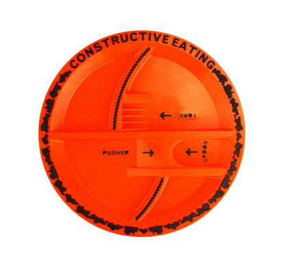 Constructive Eating Made in USA Construction Plate for Toddlers, Infants, Babies and Kids - Made With Materials Tested for Safety
