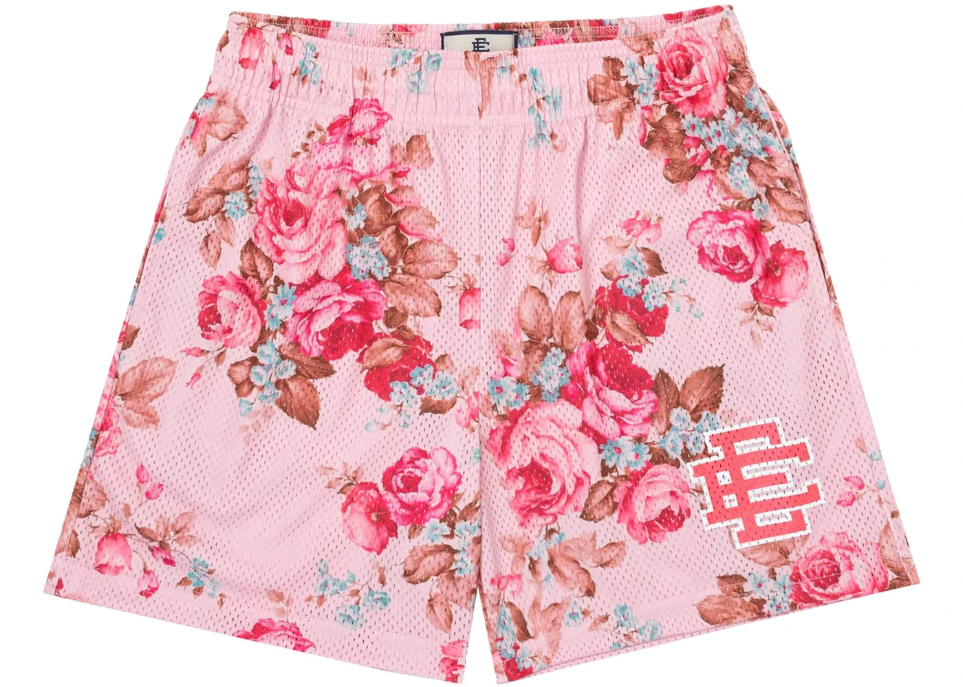 Eric Emanuel EE Basic Shorts Pink Floral Roses Mens Athletic Shorts Sizes Multiple Sizes