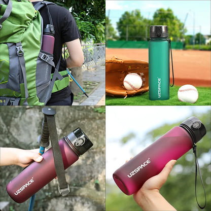 500/800/1000ml Sports Water Bottle BPA Free Portable Leak-proof