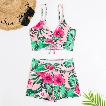 High Waisted Boxer Bikini Set Different Prints