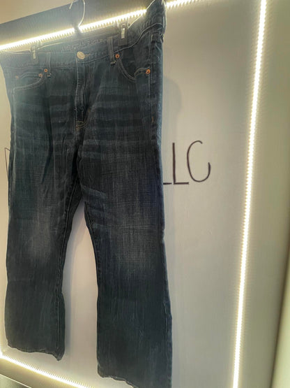 jeans azules con corte de bota american eagle para hombre talla 40x30