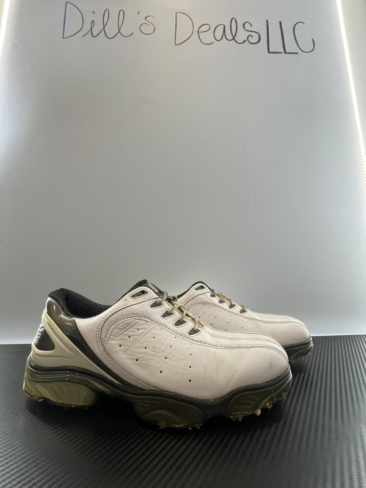 FootJoy FJ Sport Men's Leather Golf Shoes Spikes Size 9 White 53255