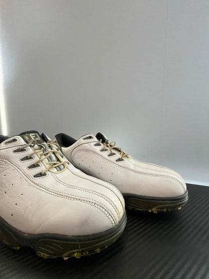 FootJoy FJ Sport Men's Leather Golf Shoes Spikes Size 9 White 53255