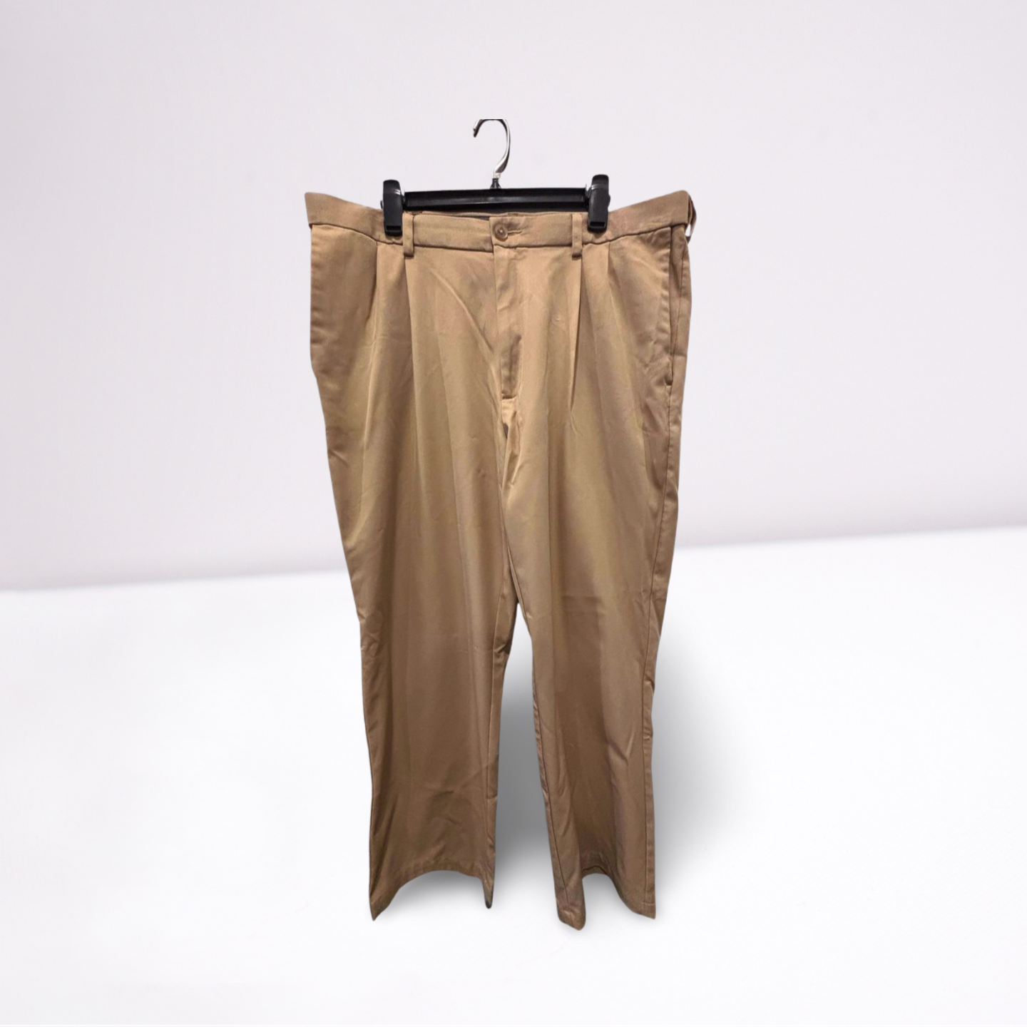 Haggar Men's Khaki Classic Fit Pants, 100% Polyester, Size 40x30 Cool 18 Pro