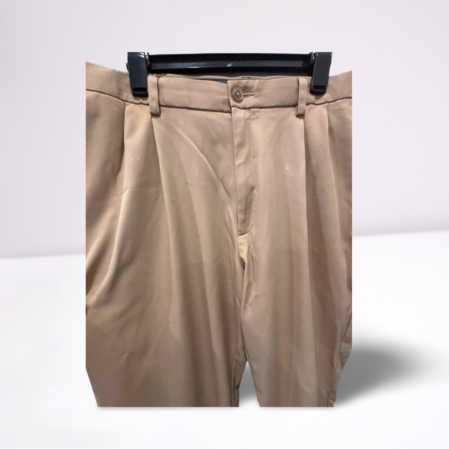 Haggar Men's Khaki Classic Fit Pants, 100% Polyester, Size 40x30 Cool 18 Pro