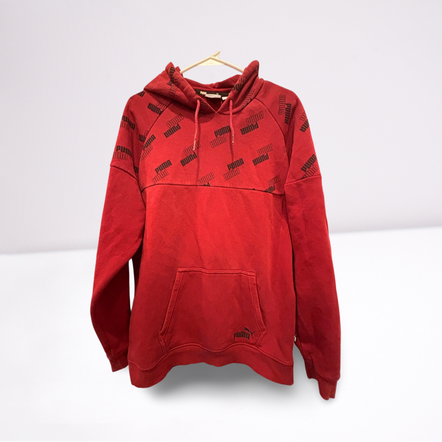 PUMA Men's Hoodie Pullover Graphic Activewear Crimson Red Large