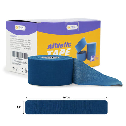 1.5" White Athletic Adhesive Tape (4 Pack) Water & Sweat Resistant 100% Cotton - 1.5" x 15 Yards