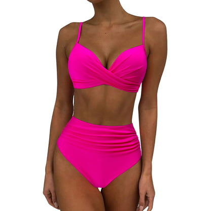 High Waist Bikini Padded Push Up Bikini Set