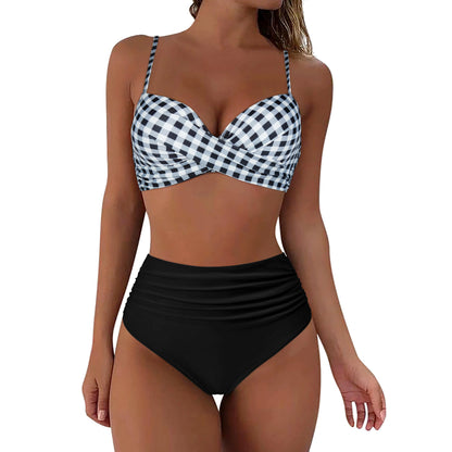 High Waist Bikini Padded Push Up Bikini Set