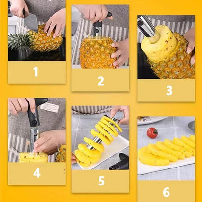 Ergonomic Pineapple Slicer Peeler/Cutter ~ Easy-Use Pineapple Extraction Spiral Cut