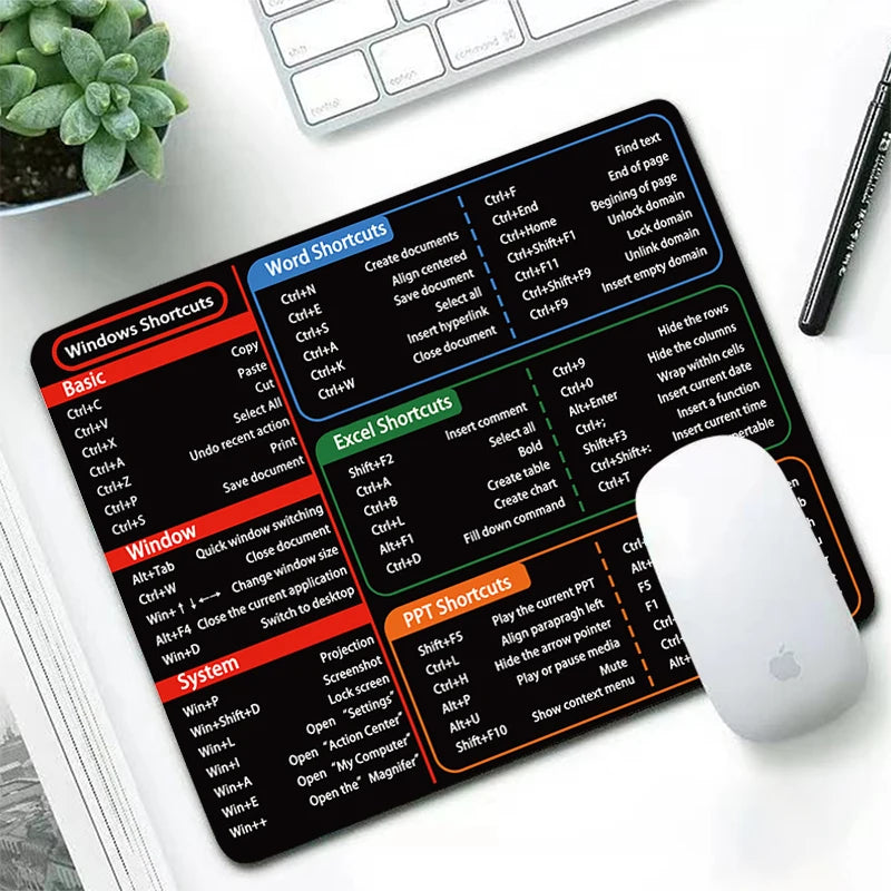 Windows Excel Word PPT Shortcut Cheat Sheet Mouse Pad