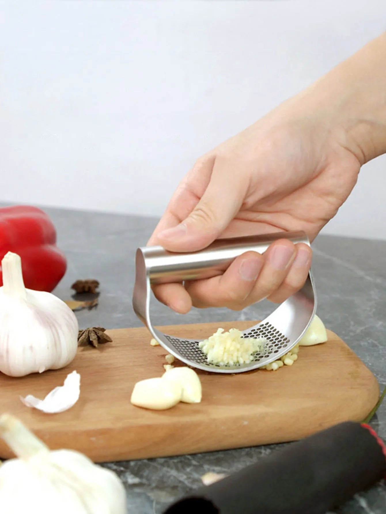 Manual Stainless Steel Garlic Mincer Garlic Crusher