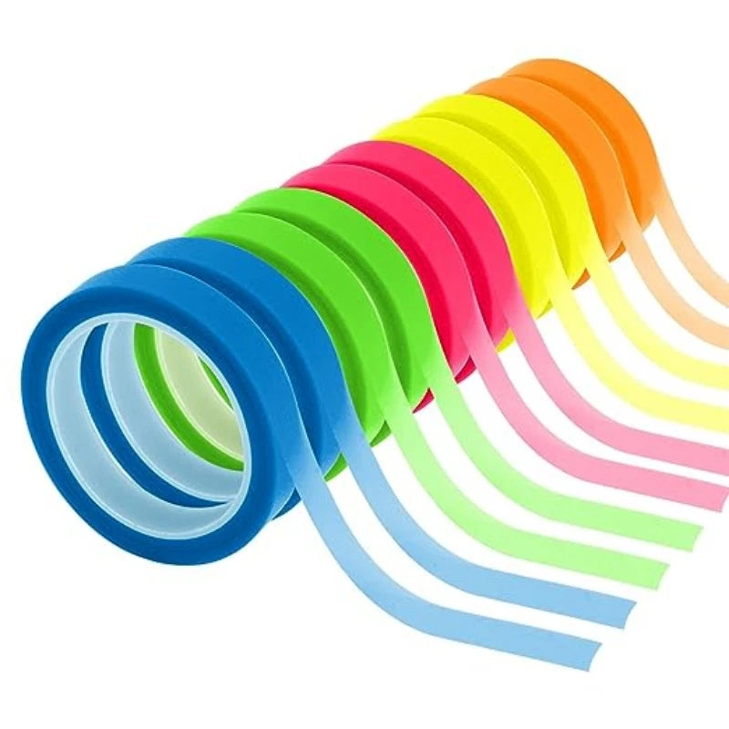 10 Rolls Transparent Highlighter Tape 5 Colors