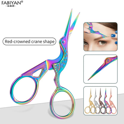 Retro Stainless Steel Beauty Scissors Grooming Trimmer Eyelash Nose Facial Hair Remover Nail Scissors