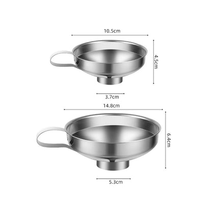 Stainless Steel Wide Mouth Canning Funnel ~ Multi-Use Liquid Funnel Hopper Tool Kitchen Gadget