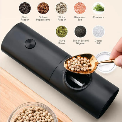 Electric Salt And Pepper Grinder 2 Peice Set w/ Adjustable Coarseness ~ Refillable Mill Battery Powered Kitchen Automatic Tool