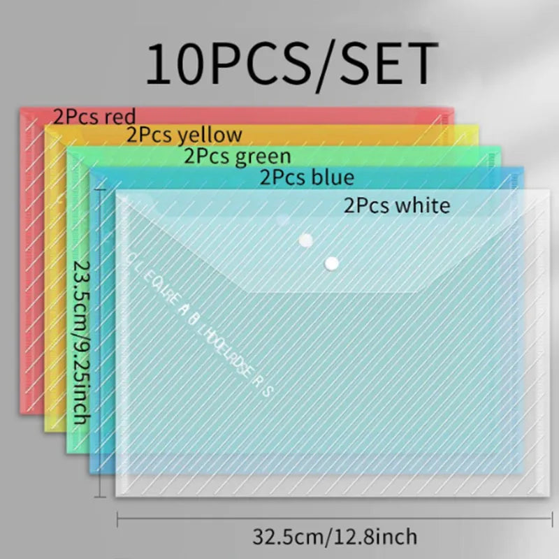 Pieces Waterproof Large Capacity Transparent Organizer File Folders 10 Pack