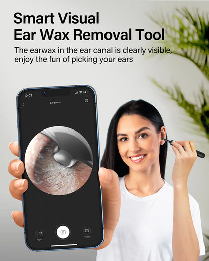 Smart Ear Cleaner Bebird X0 Wax Remover Tool ~ Otoscope 1080P HD Earpick w/ Accessories Black White