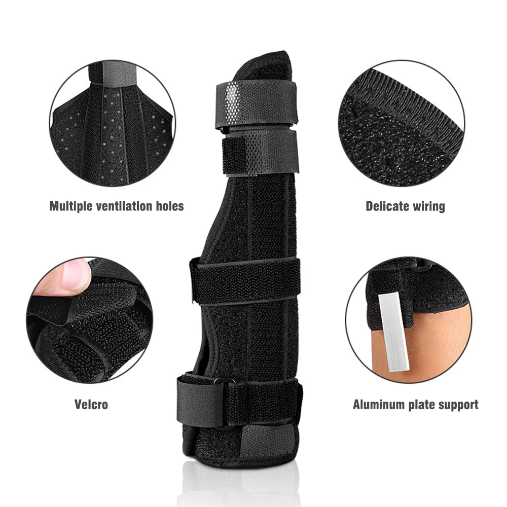 Férula para muñeca y dedo con canal cubital para fractura de boxeador, soporte para dedo en gatillo, fractura de boxeador, fractura de dedo, tendinitis, fractura metacarpiana, esguinces, se adapta a mano izquierda y derecha (mediano, grande) 