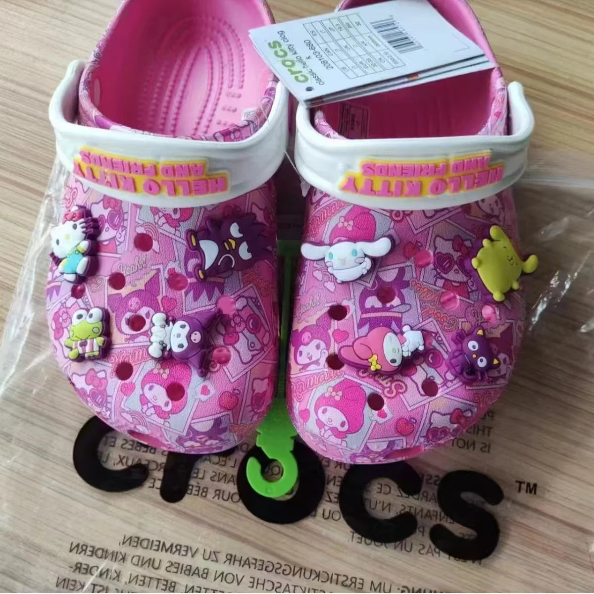 Sanrio Hello Kitty & Friends Crocs Classic w Jibbitz Charms Kids Pink Purple New