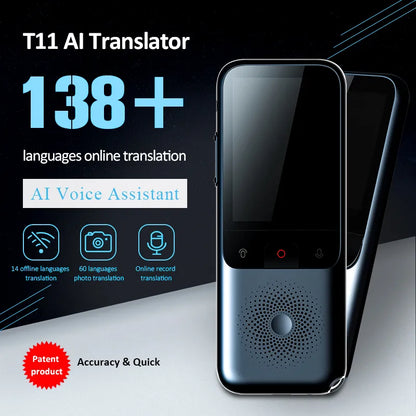 T11 Portable Audio Translator ~ Smart Translation, Online/Offline use, 138 Languages, Photo Translate, AI Voice