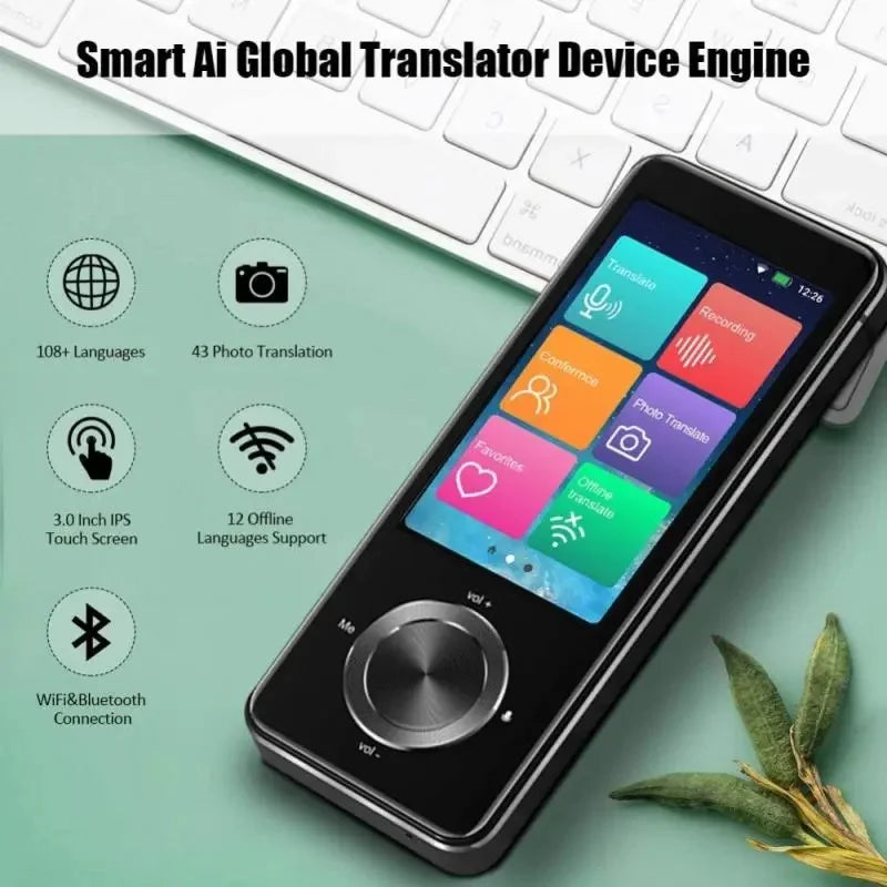 M9 Portable Audio Translator ~ Smart Translation, Online/Offline use, 107+ Languages, Photo Translate, AI Voice