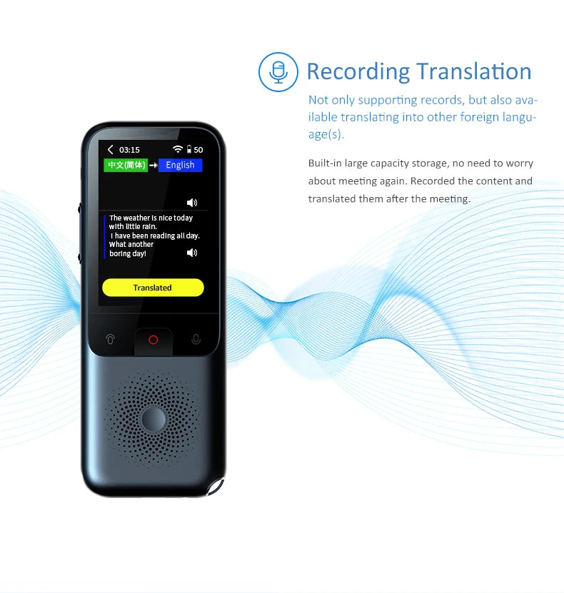 T11 Portable Audio Translator ~ Smart Translation, Online/Offline use, 138 Languages, Photo Translate, AI Voice