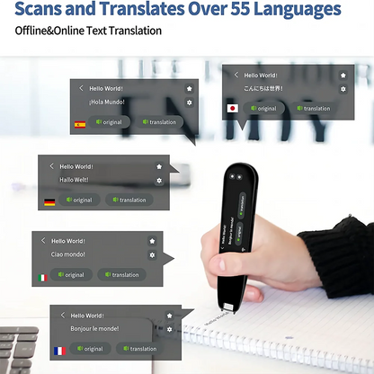 Multifunctional Digital Translation Scanning Smart Pen ~ Voice Translator, Excerpt, Online/Offline use, Highlighting & Translating in Real Time- Multiple Languages