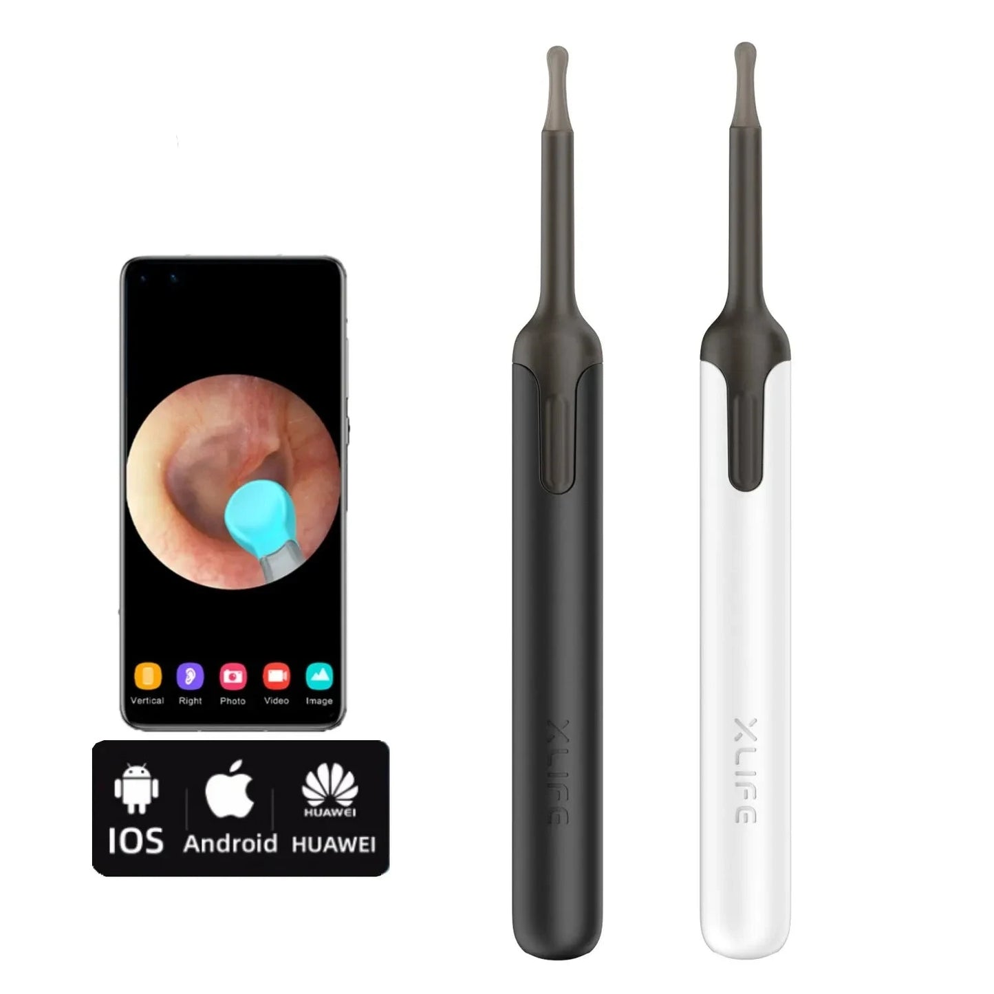 Smart Ear Cleaner Bebird X0 Wax Remover Tool ~ Otoscope 1080P HD Earpick w/ Accessories Black White