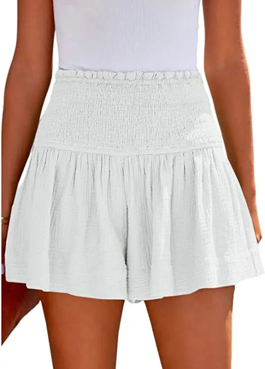 Elastic Waist High Rise Casual Comfortable Beach Style Shorts