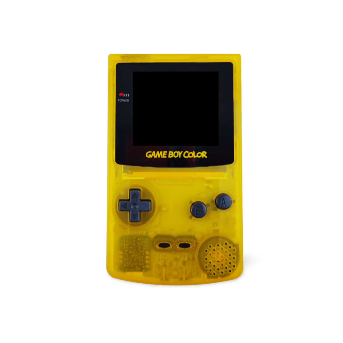 Nintendo Game Boy Color Console Transparent Yellow Limited Edition Custom Backlit Enhanced IPS Screen Mod High Resolution