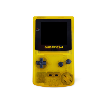 Nintendo Game Boy Color Console Transparent Yellow Limited Edition Custom Backlit Enhanced IPS Screen Mod High Resolution