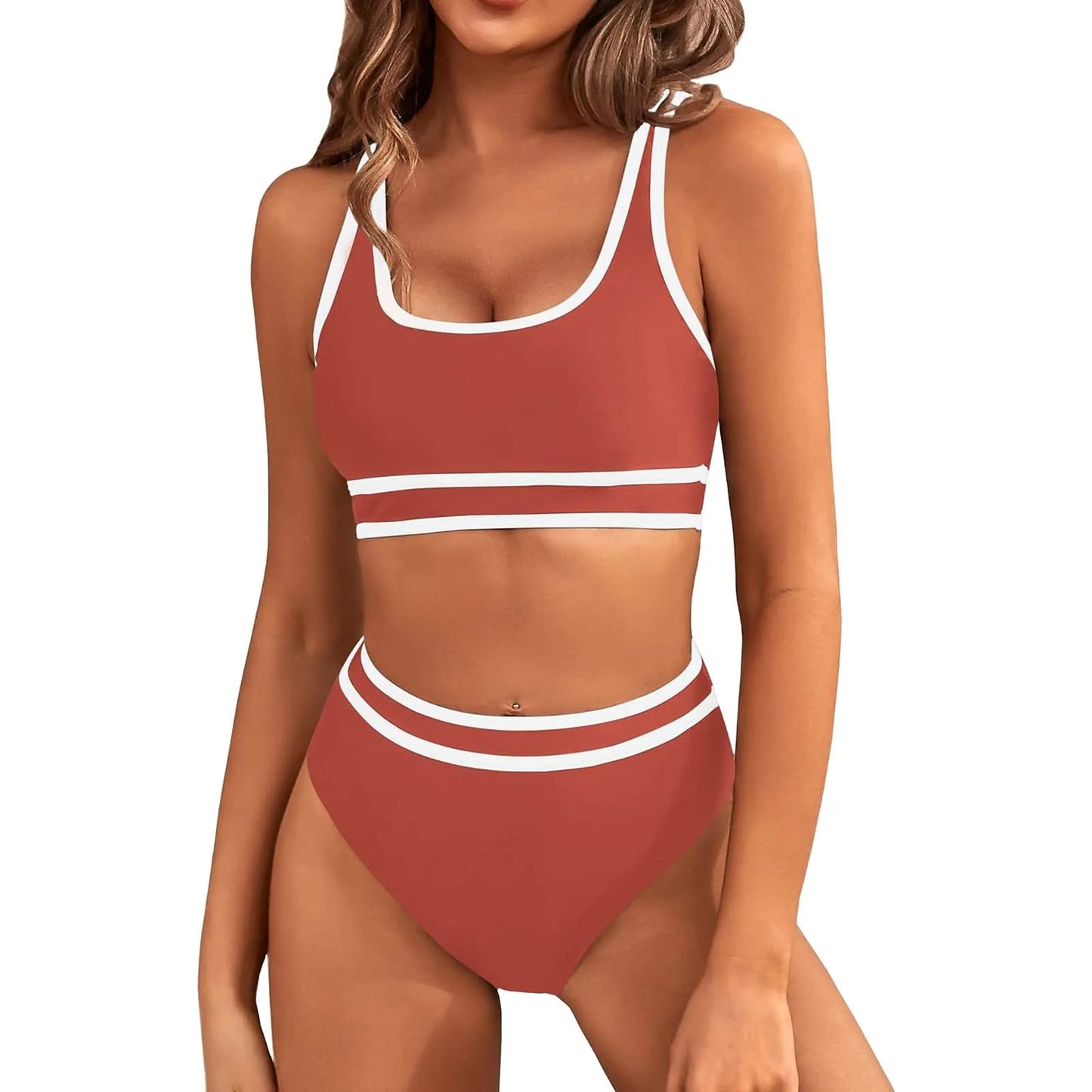 High Waist Two Piece Tankini Swimsuit